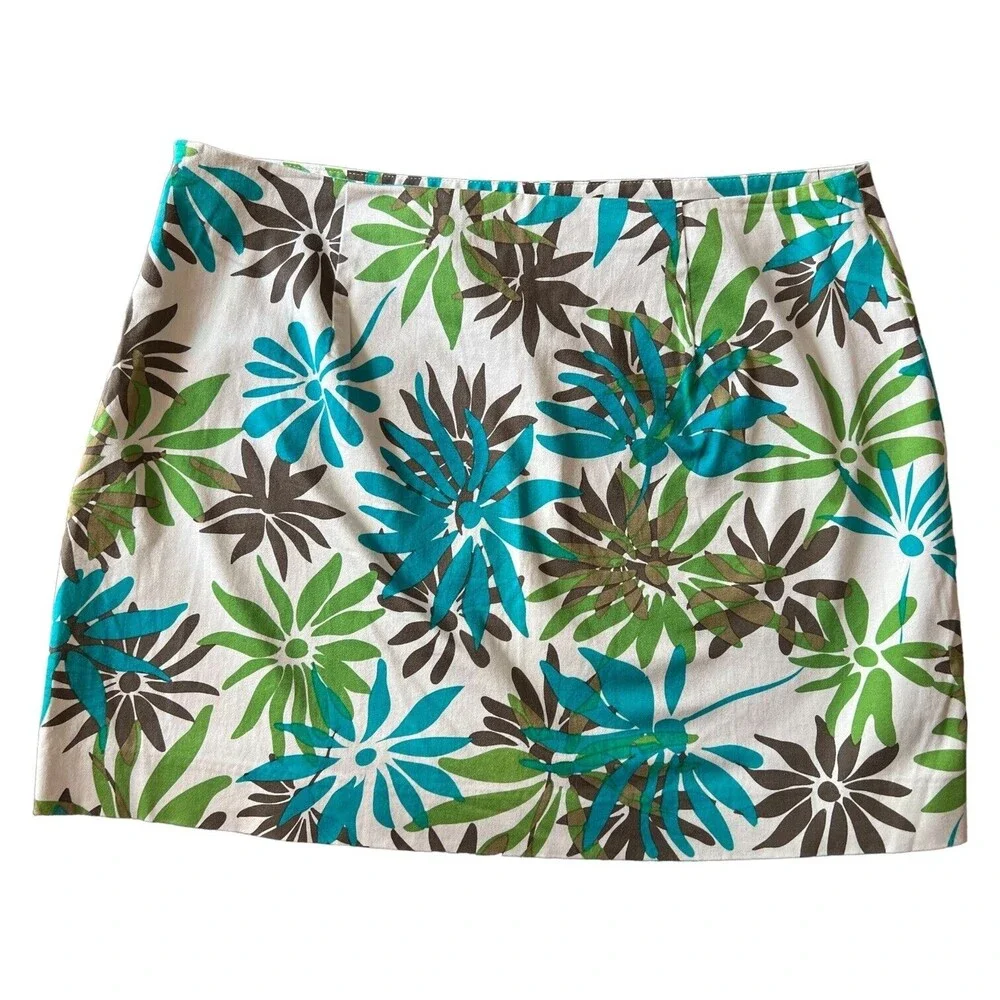 Express Stretch Mini Skirt Size 9/10 Floral With Free NWT Blue Tank Top Large